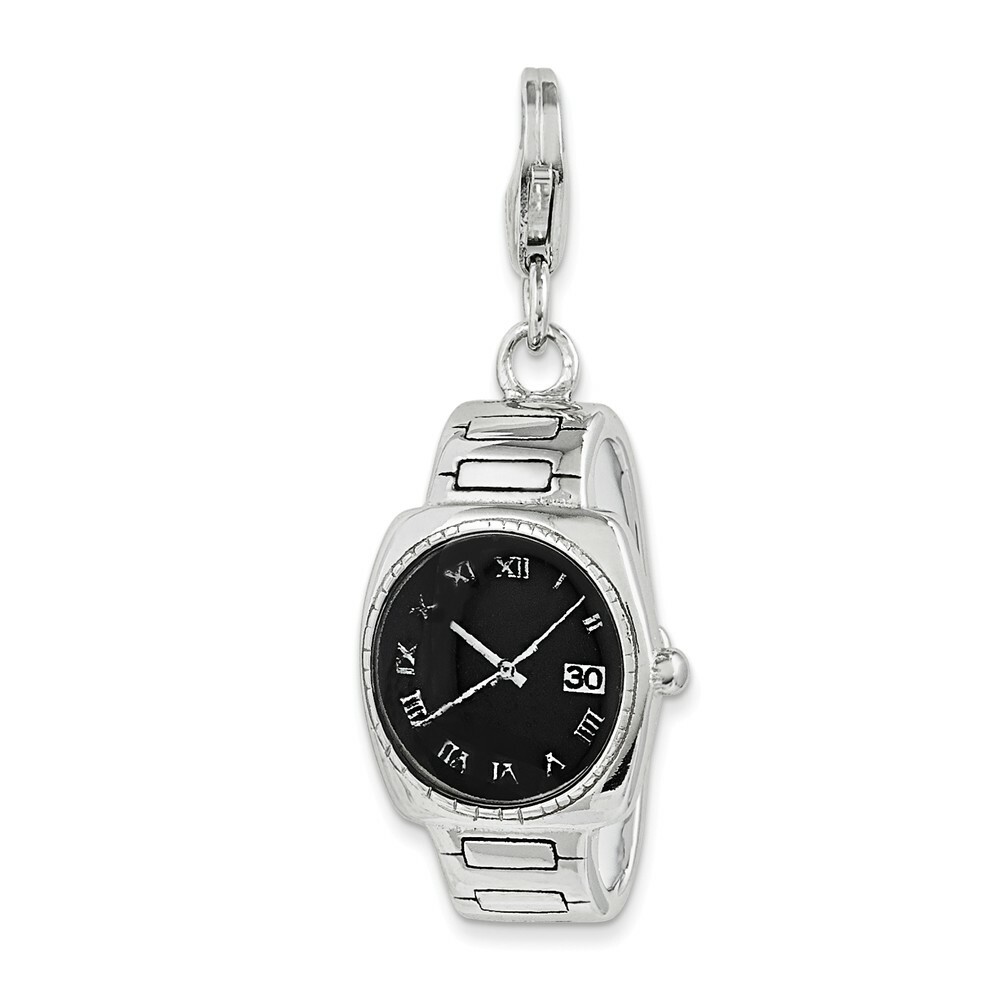 Wristwatch Charm 3D Enameled .925 Sterling Silver Click On Amore La Vita