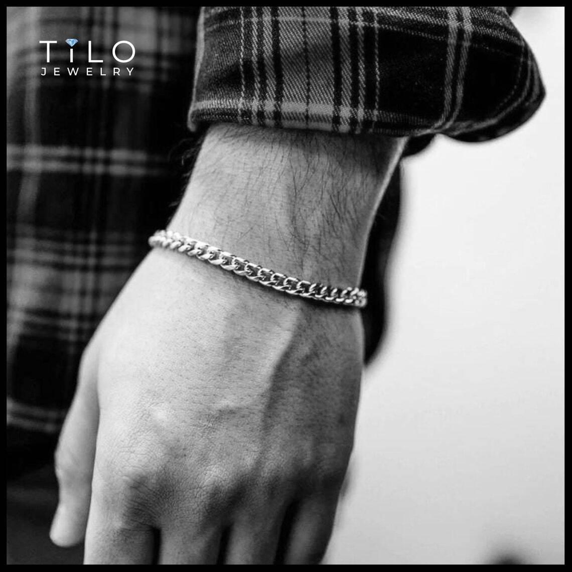 Solid 925 Sterling Silver 5mm Miami Cuban Chain Italian Bracelet 7″ 7.5″ 8″