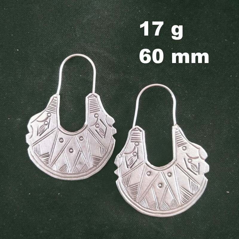 Fine Silver Earrings Sterling 925 Jewelry 17g Craft Tribal Dangle Charms 23838