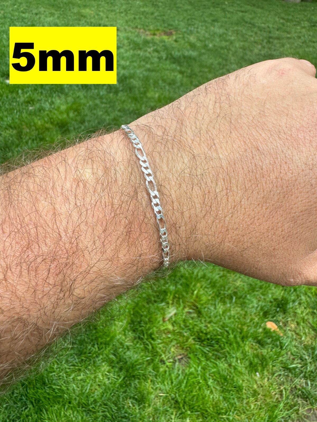 Cadena o Pulsera Figaro de Plata Esterlina 925 Sólida 2.5-15mm Hecha en Italia