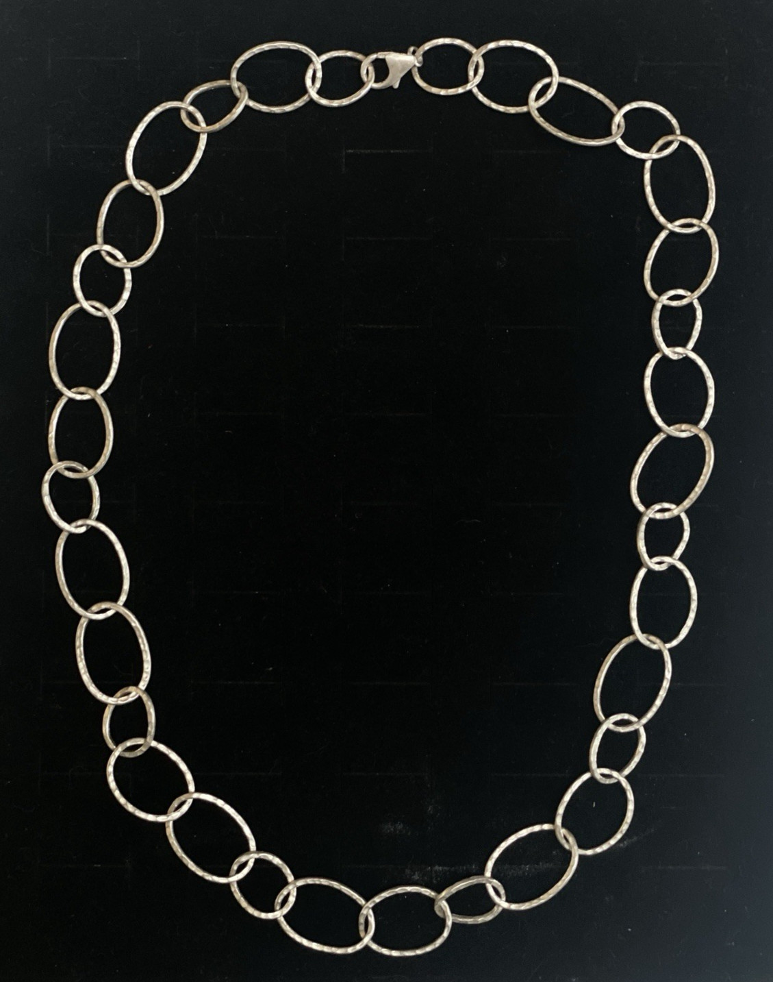 Sipalda Silver 925 Matte Brushed Finish Oval Chain Necklace 24″ (39.21) G TW