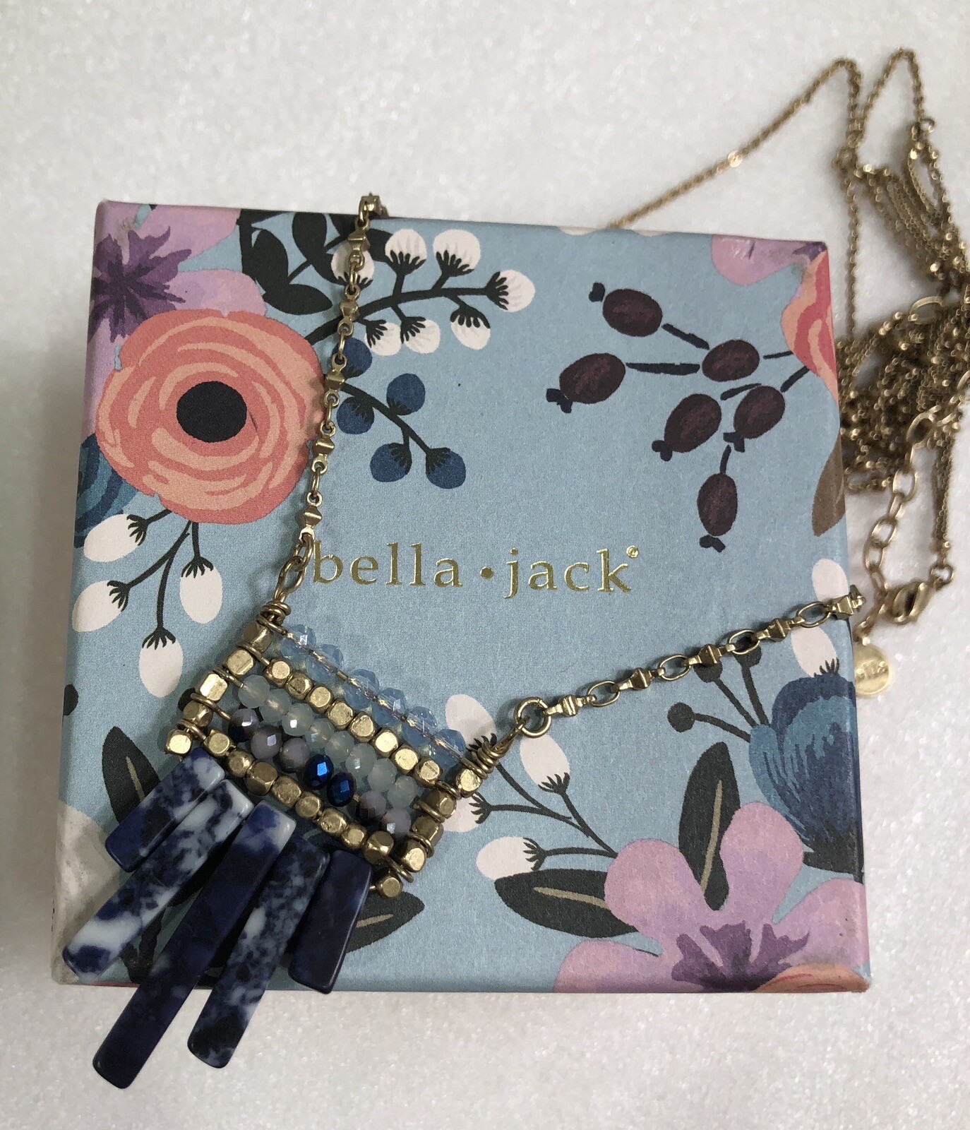Bella Jack Necklace Station Statement With Box – 32″ Length