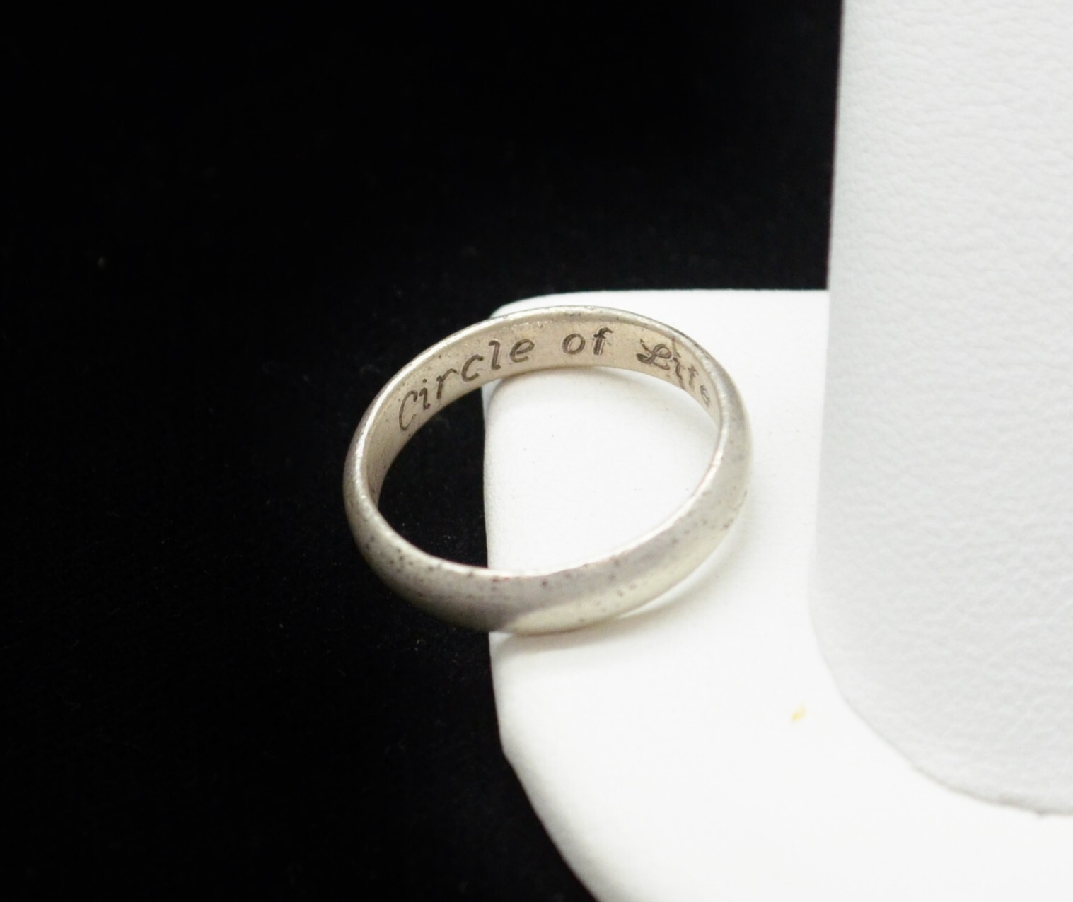 Sterling Silver Simple Band w/ “Circle of Life” Engraving Ring SZ 7.0 #FMX874