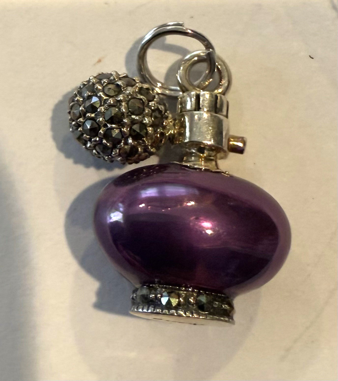 NEW JUDITH JACK Sterling Charm – Purple Perfume Bottle Orig $75