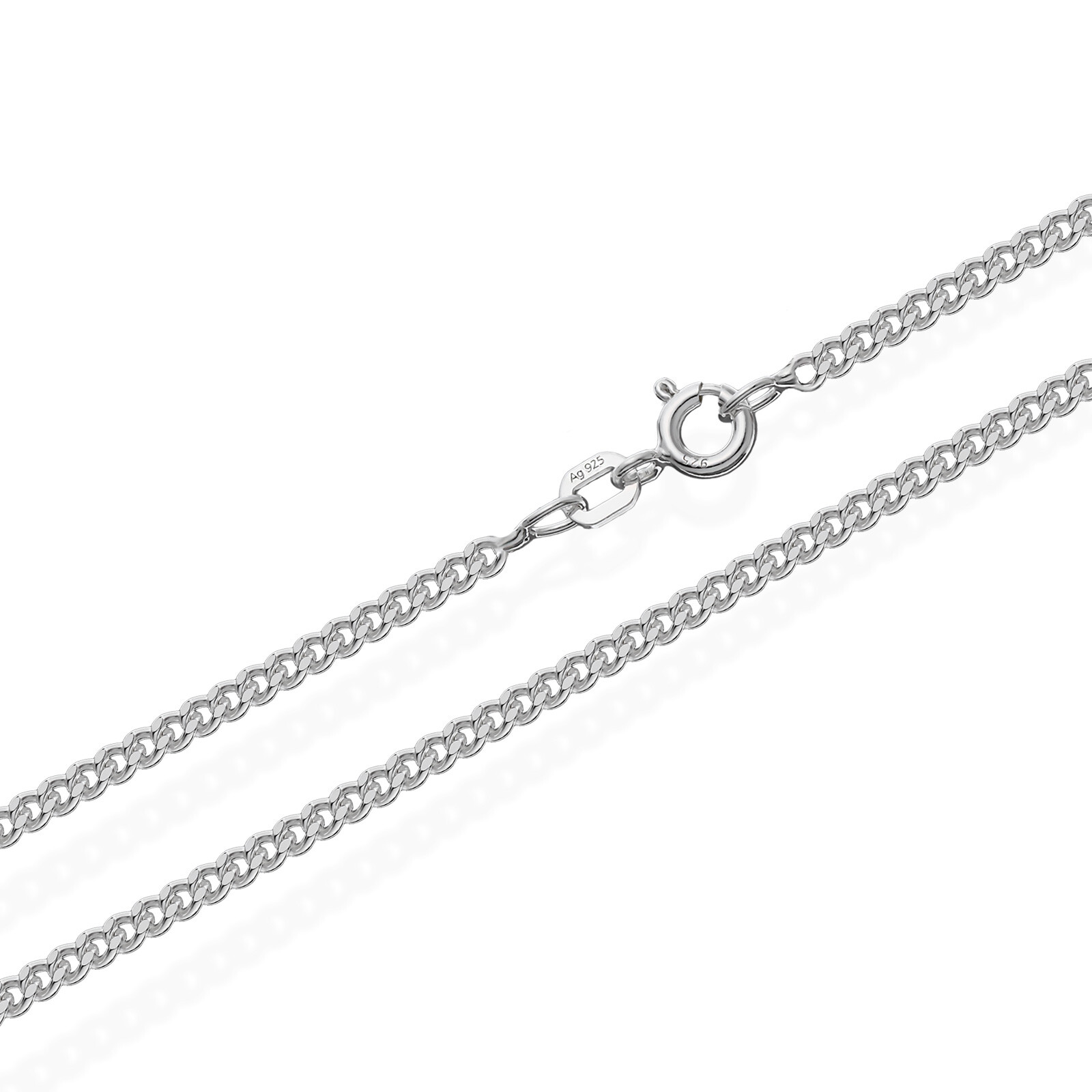 Real 925 Sterling Silver SOLID MENS Chain CURB CHAIN Choker Necklace Women