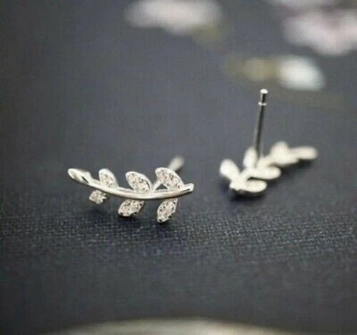 1ct round cut lab created diamond women’s Pretty earrings 14k White gold plated