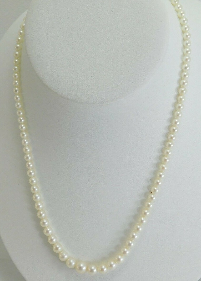 Akoya Pearl Taper Strand Necklace 16″ RL1135