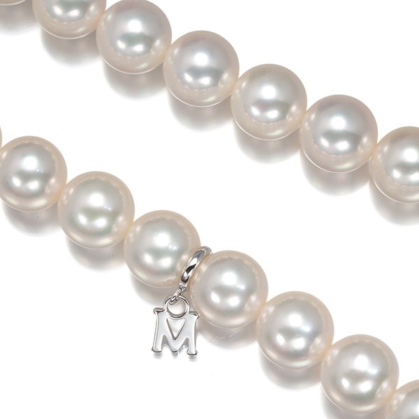 Auth Mikimoto Necklace Akoya Pearl 7.5-8.0mm Silver