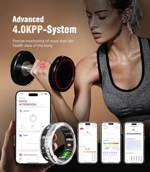 2026 Update Diamond Smart Ring and Wireless Charging Case 【Industry #10 Silver