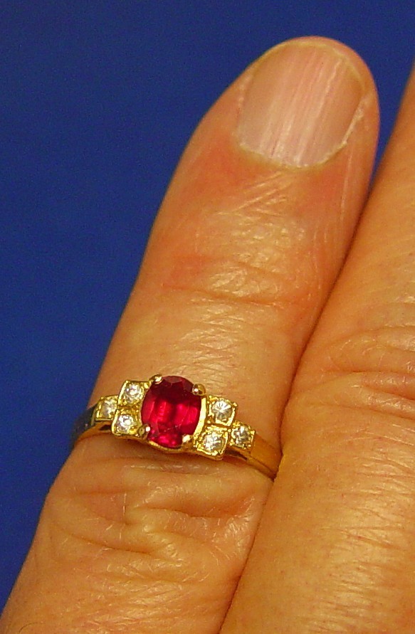 Petite Natural Ruby ring 0.58 CT Excellent GEM SZ 5.5 14K Solid Gold STELLAR !!