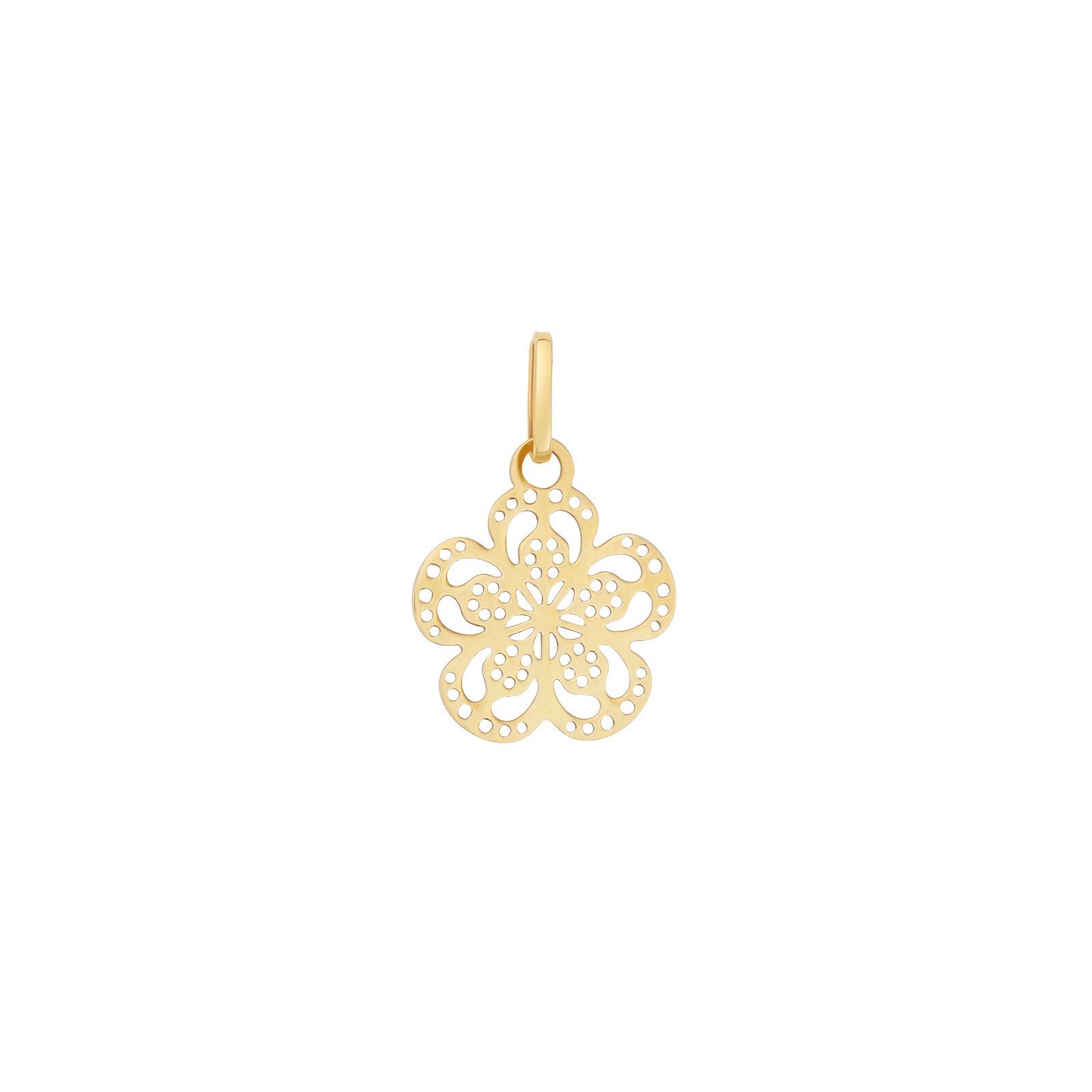 14K Solid Gold Pendant Flower filgree , Gift for all occasion