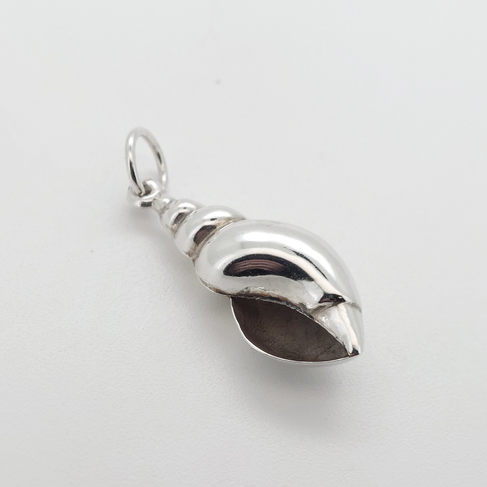 Sterling Silver Conch Shell Pendant Charm Beach Sea Life Ocean Vintage Rare 925