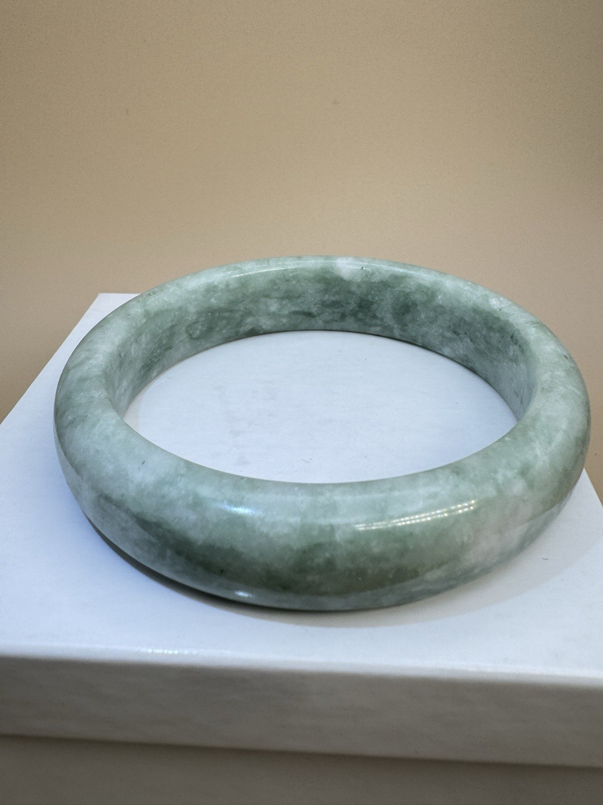 Translucent Jadeite Bangle Bracelet 7.5” – 70g, Tucson Gem Show 2024