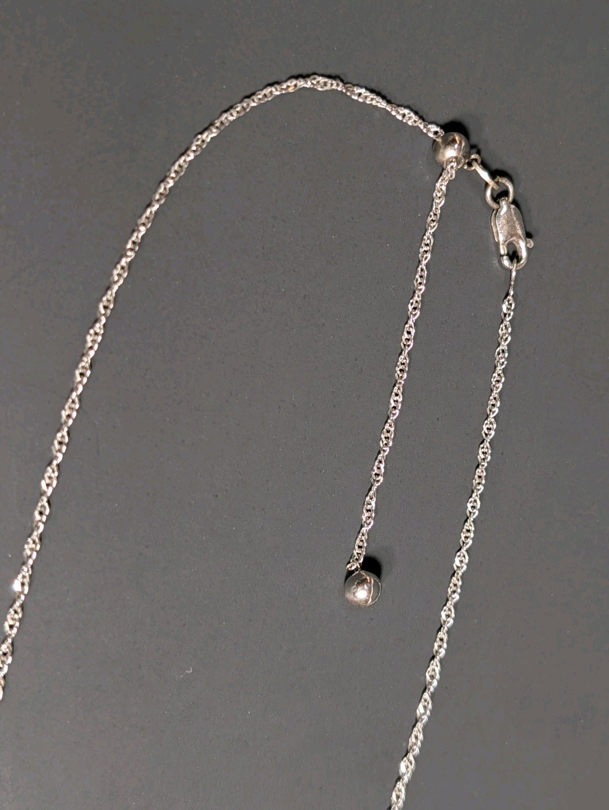 KA 1772 Italy 925 Sterling Silver Singapore Chain Necklace 22″ Adjustable