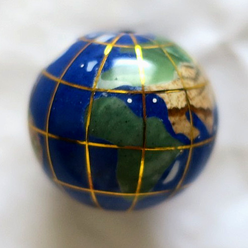 Globe Earth Pendant Lapis Gemstone 1″ Diameter