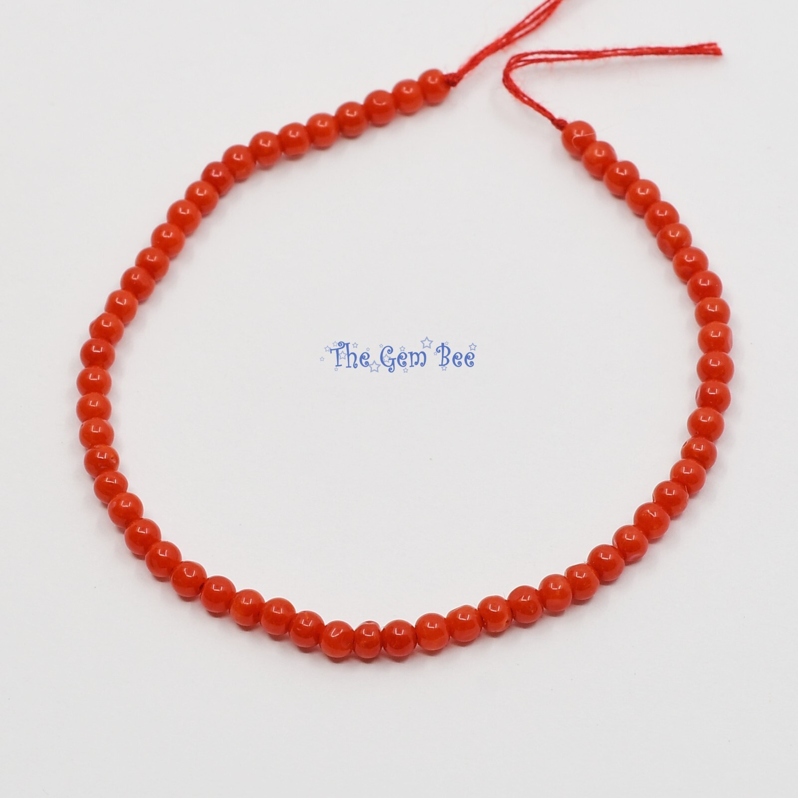 2.5mm AAA Top Grade Italian Sardinia Undyed Tomato Red Seed Coral Round Bead 5″
