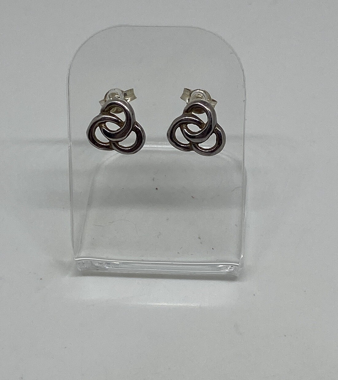 925 Sterling Silver Celtic Stud Earrings Triquetra Symbol Pierced Dainty 1cm