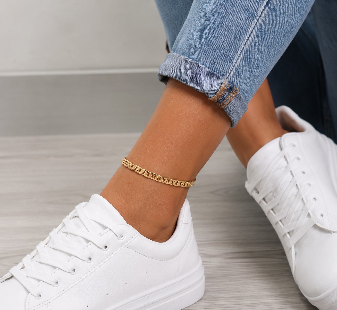 14K Gold Filled Mariner Link Anklet 10″ 6mm Women’s Foot Bracelet Lobster Clasp