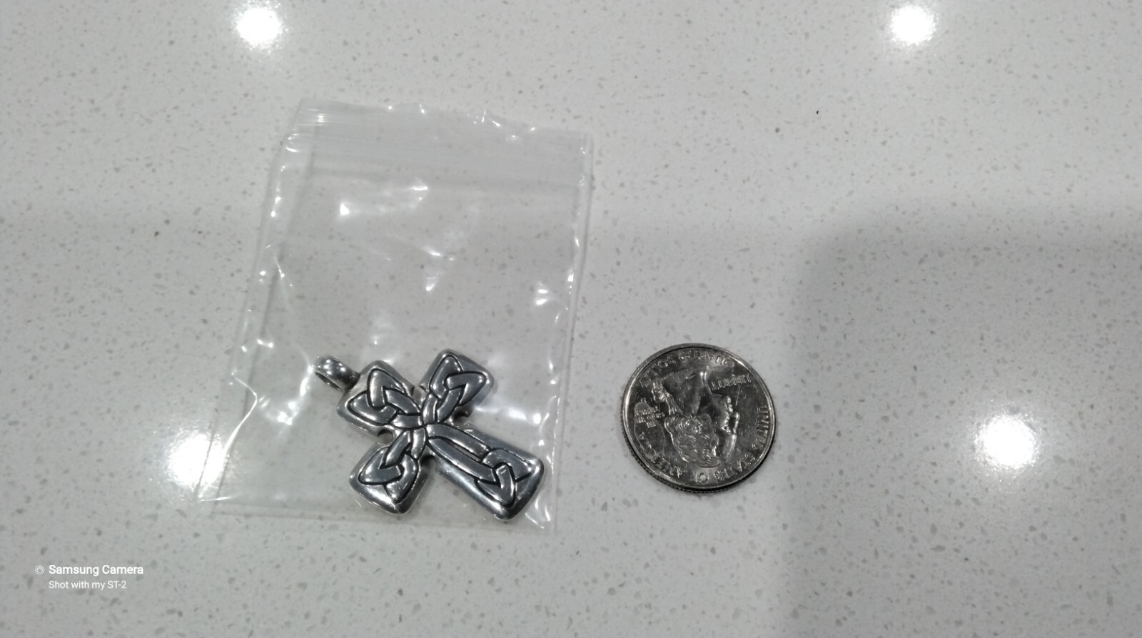 Retired James Avery Celtic Knot Cross Sterling Silver Pendant Fixed Bail JA Box