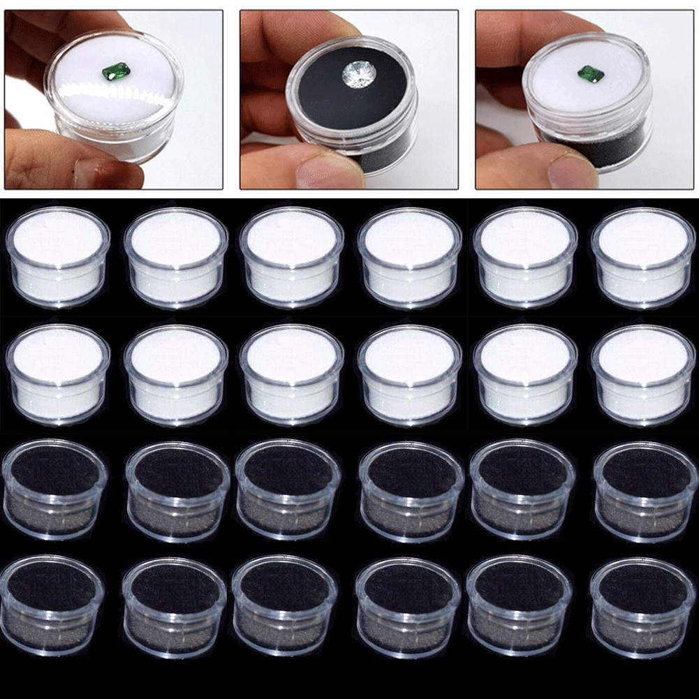 Transparent Gems Display Collection Storage Box Jewelry Loose Diamond Container