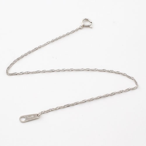 Pt999 Solid Platinum 1.1mm Singapore Twisted Chain Bracelet 7″ Made in Japan