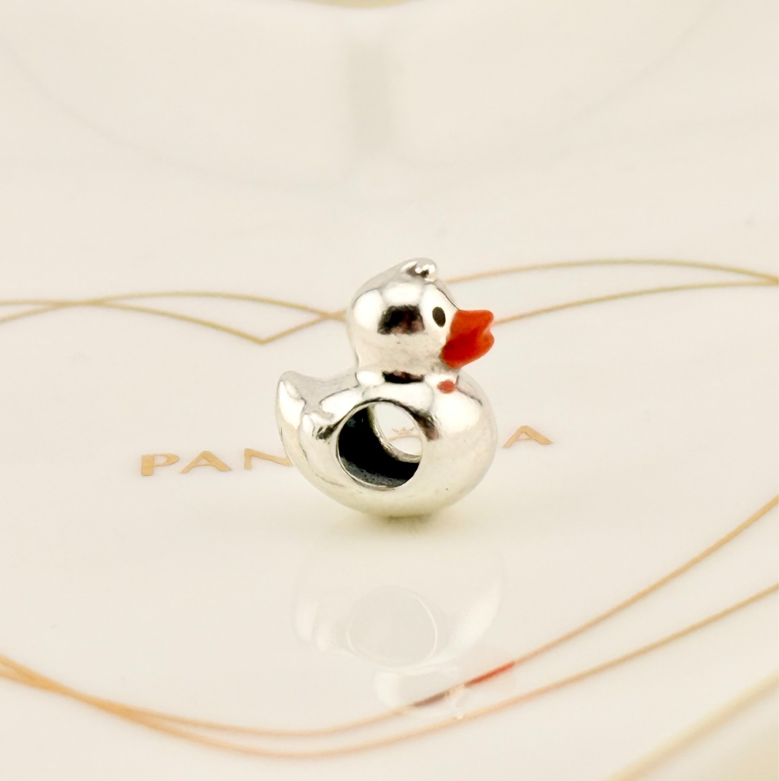 New Genuine Authentic Pandora Silver Polished Rubber Duck Charm ~799554C01