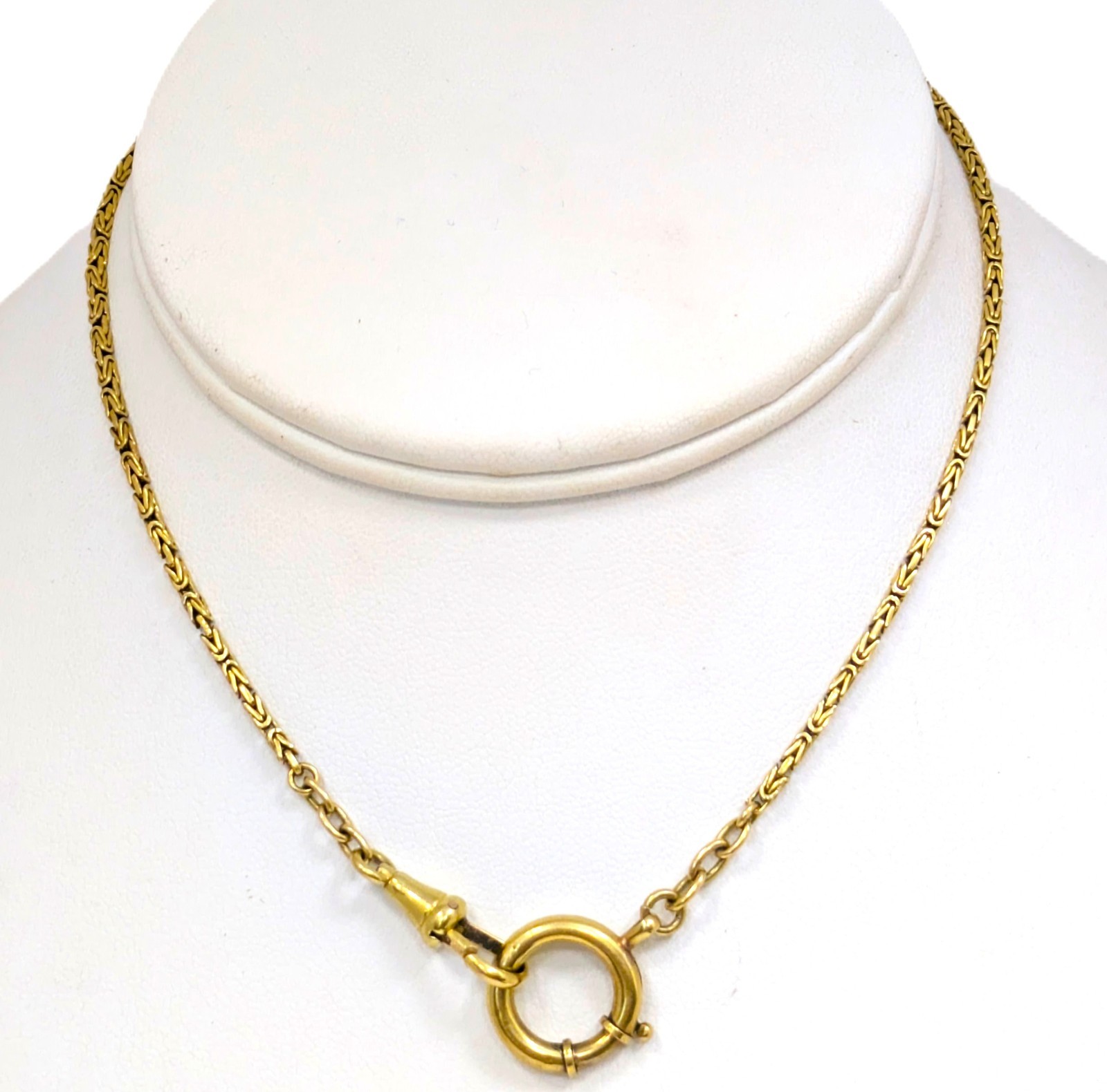 Vintage 17K Gold Watch Chain, 13-1/2” Long