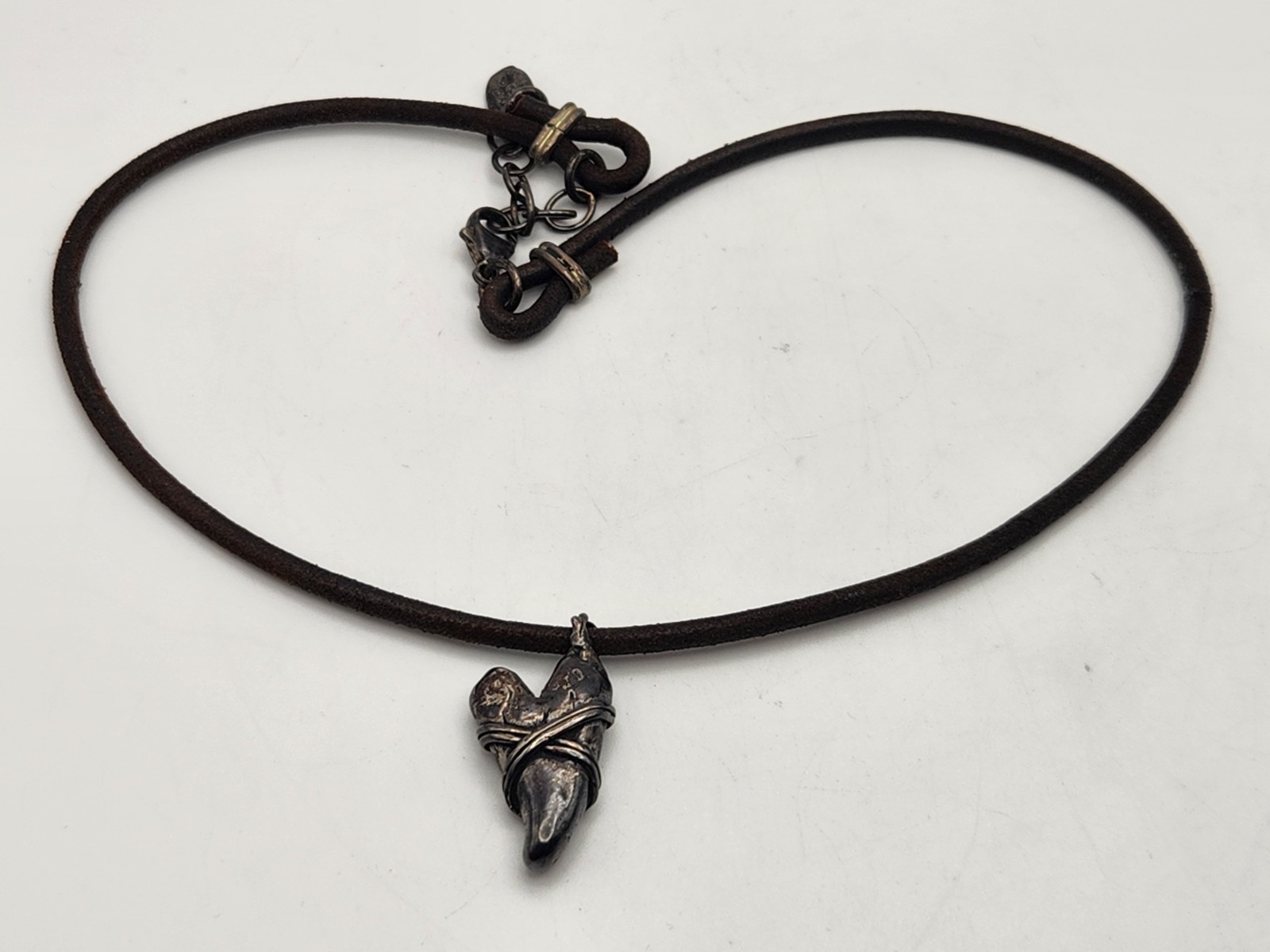 Island Cowgirl 925 Sterling Silver Heart Pendant Leather Cord Necklace
