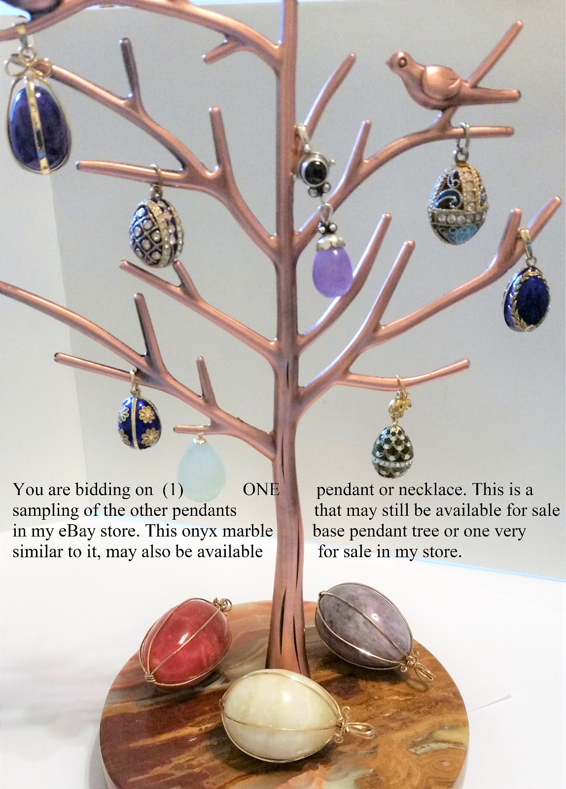 2″ Wire Wrap Caged LAVENDER JADE Egg Pendant & 30″ Sterling Silver Vermeil Chain