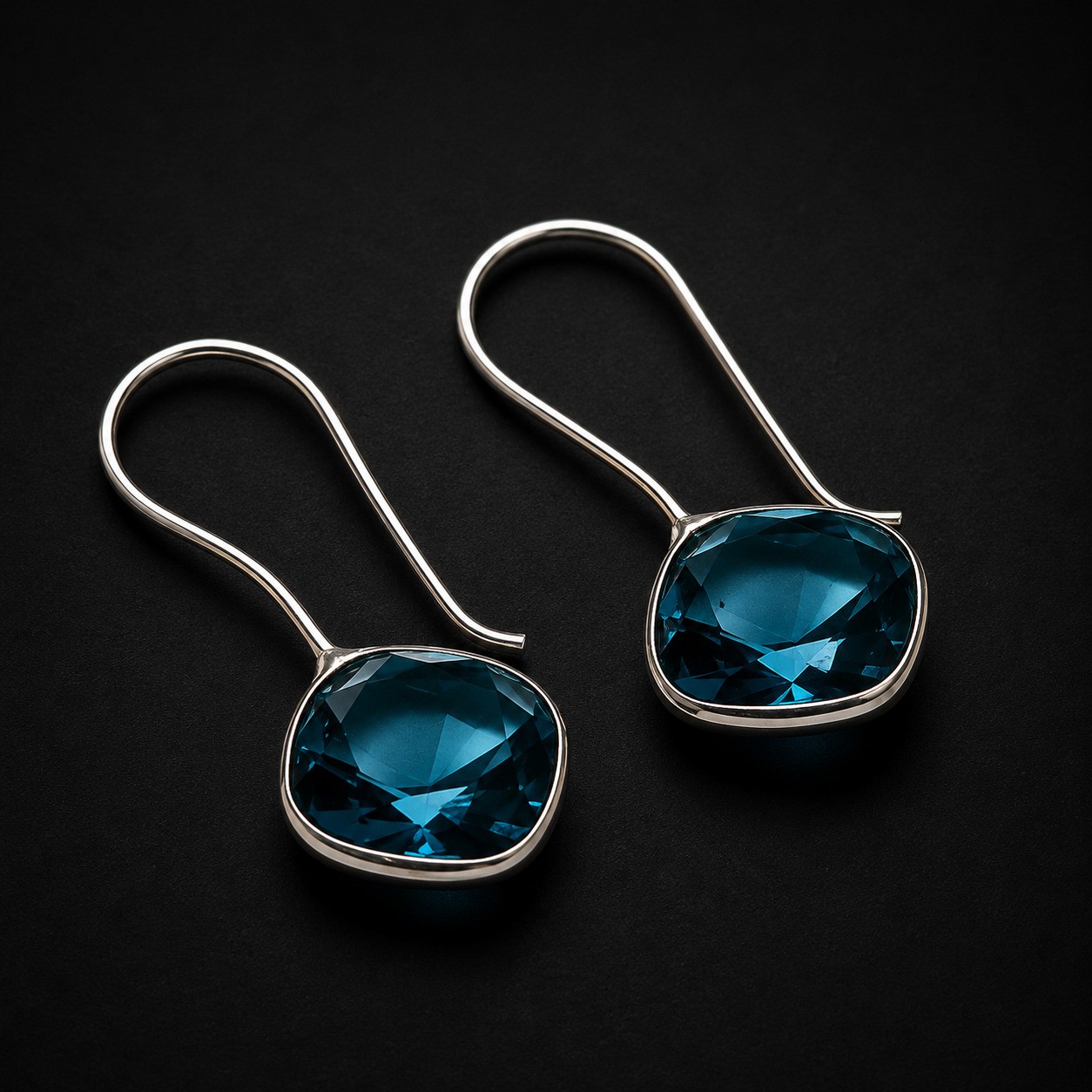 London Blue Topaz 925 Sterling Silver Gemstone Jewelry Earrings 1.18″ PK 1090