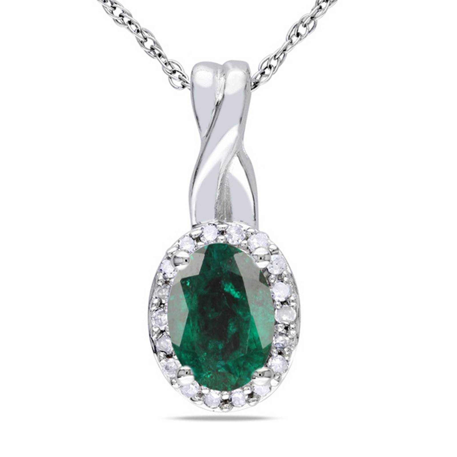 925 Silver 1.40 Cts. Natural Emerald Certified Diamond Pendant – Tariffs Free