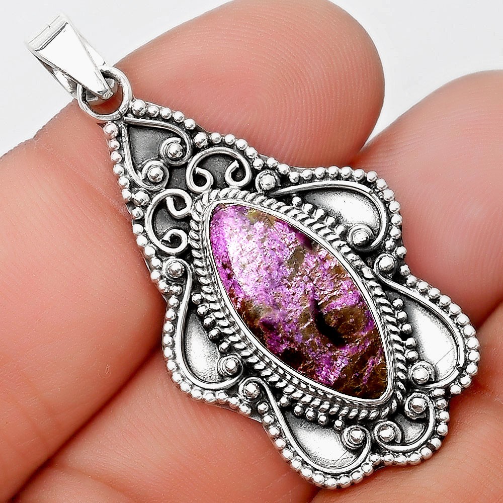 Natural Purpurite – South Africa 925 Sterling Silver Pendant Jewelry P-1214