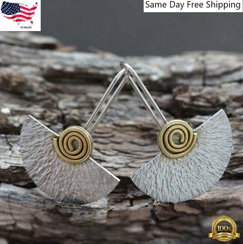Vintage 925 Silver Flower Ear Hook Earrings Women Wedding Drop Dangle Jewelry