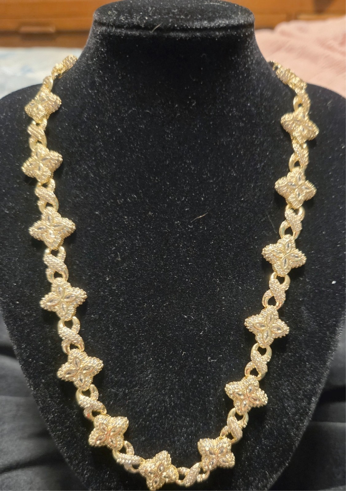 14K Yellow Gold Filled Chain iced out with a Box Clasp closure