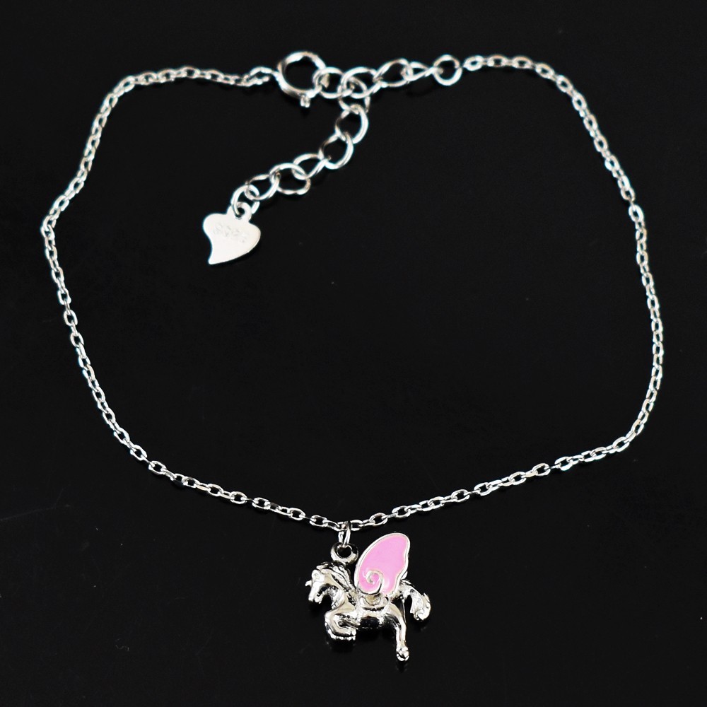 1.00 Gms Printed Enamel 6 Inches .925 Sterling Silver Beautiful Bracelet 32 S575