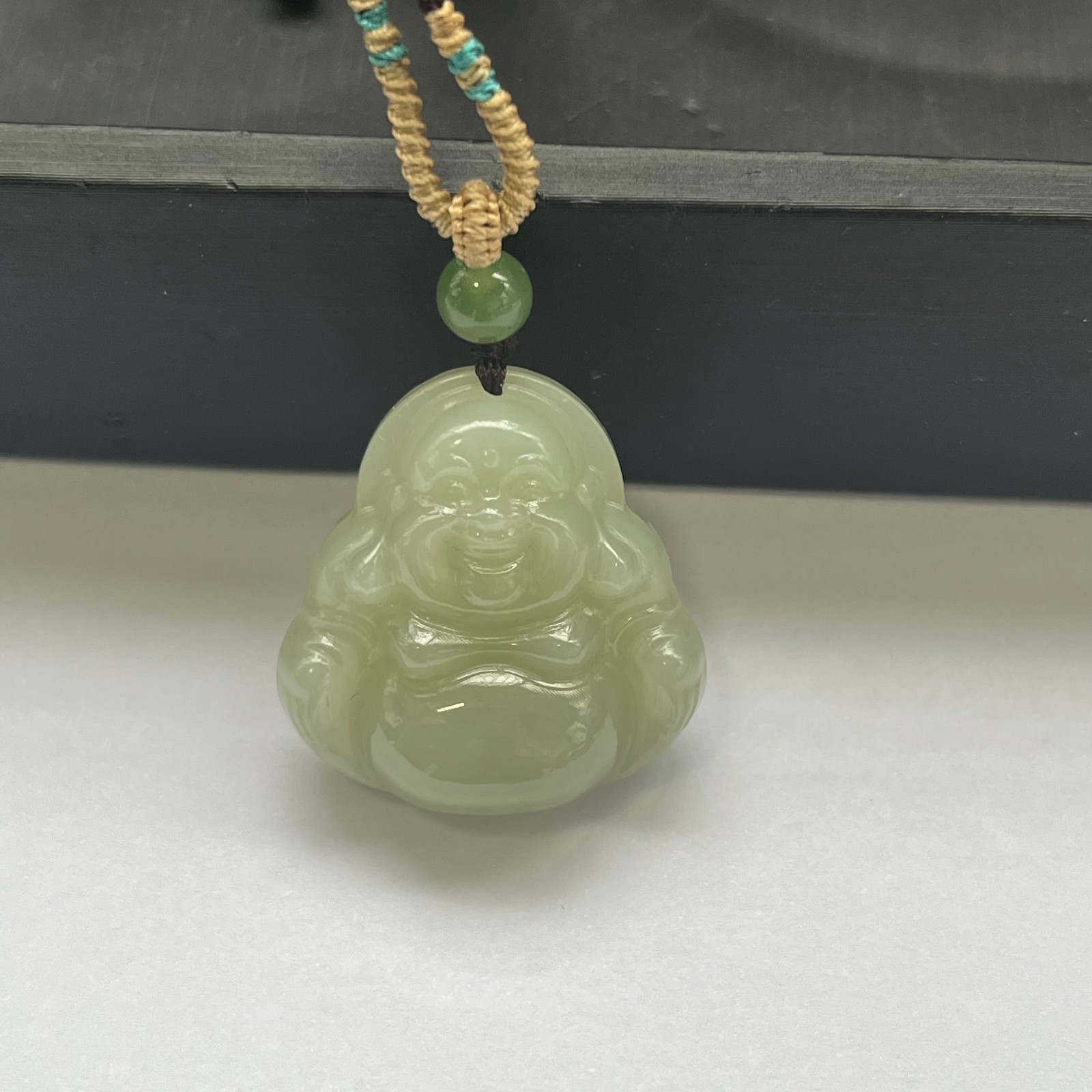 Genuine Rare White Nephrite Chinese HeTian Jade 和田玉 Buddha Pendant Certification