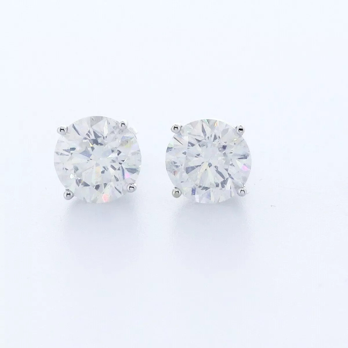 Stud Earrings Classic Solid 14K Yellow Gold 4.50 CT Round Natural Diamond D I1
