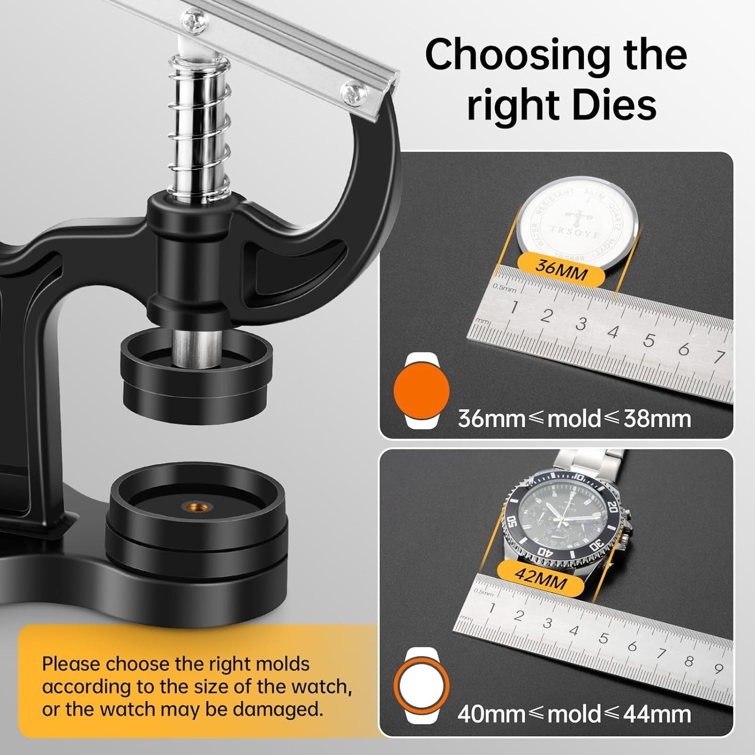 16Pcs Watch Press Tool Set, Back Case Closer for Closing Watch Cover, Watch Batt