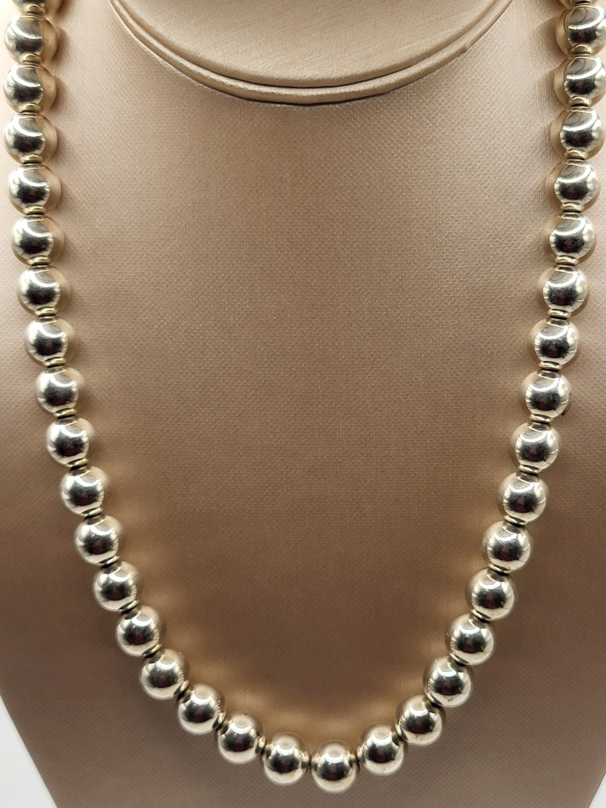 Classic Ball Bead Italy 925 Sterling Silver 19″ Necklace Sterling Chain 40g