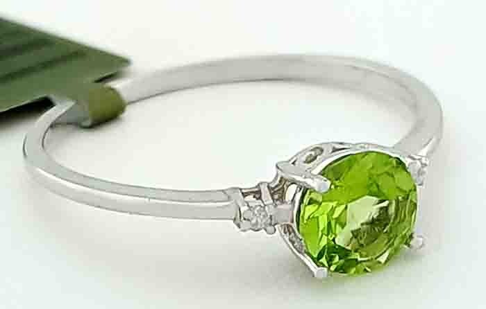 GENUINE 1.02 Cts PERIDOT & DIAMOND RING 10k GOLD – Free Certificate Appraisal