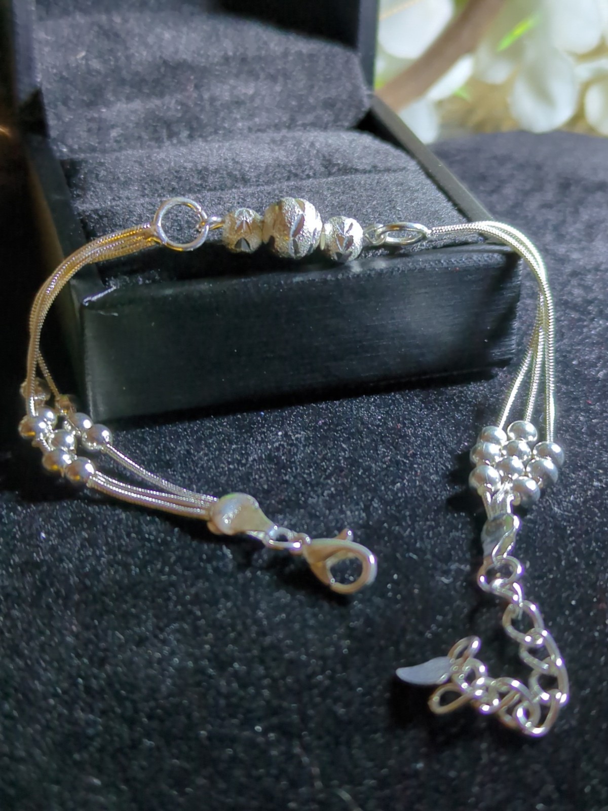 Sterling Silver 925 Adjustable 9-in Bracelet Handcrafted Carved And Created