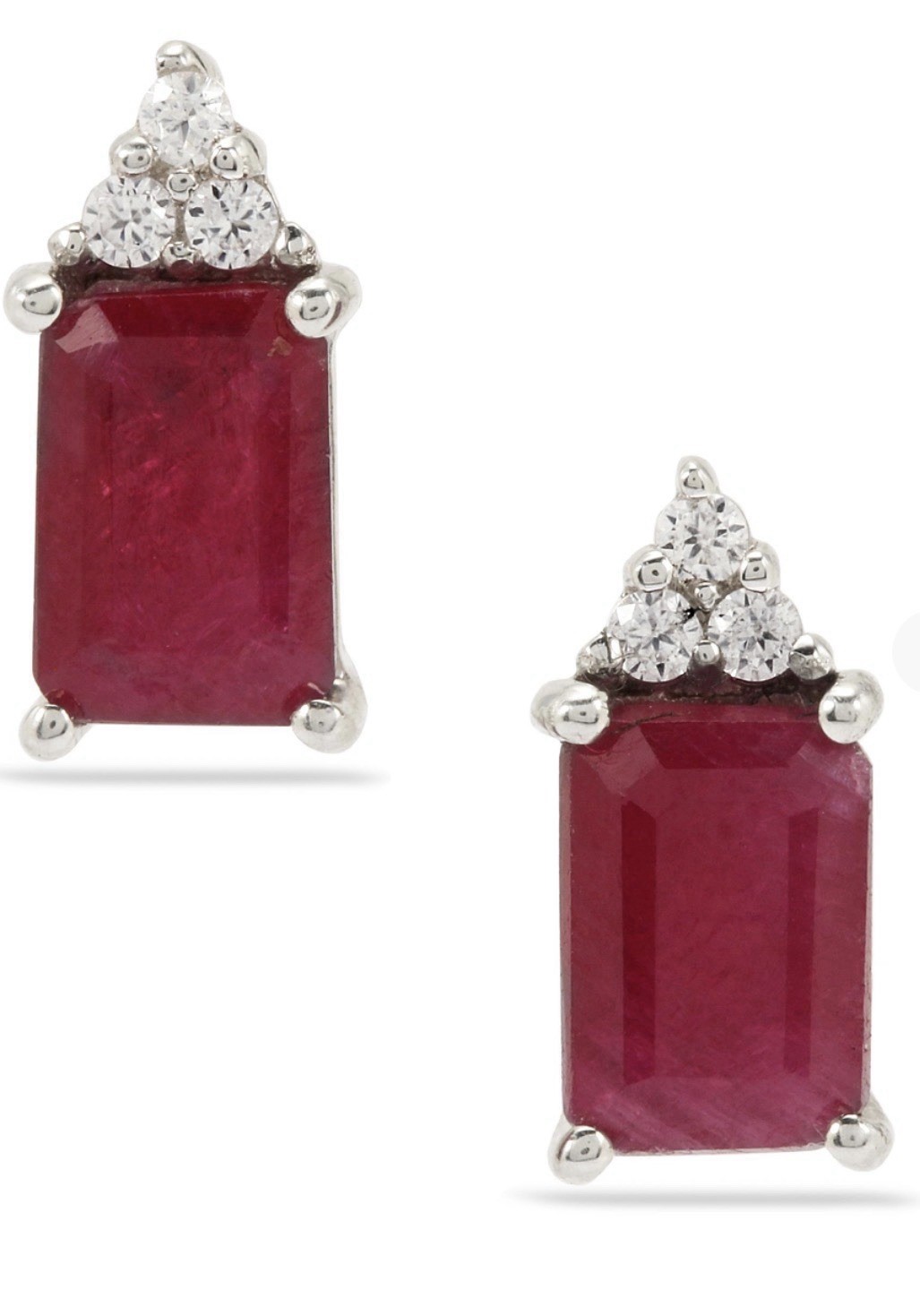 Gemporia NOT ENHANCED Bharat Ruby Stud Earrings | Sterling Silver BNWT COA Gift