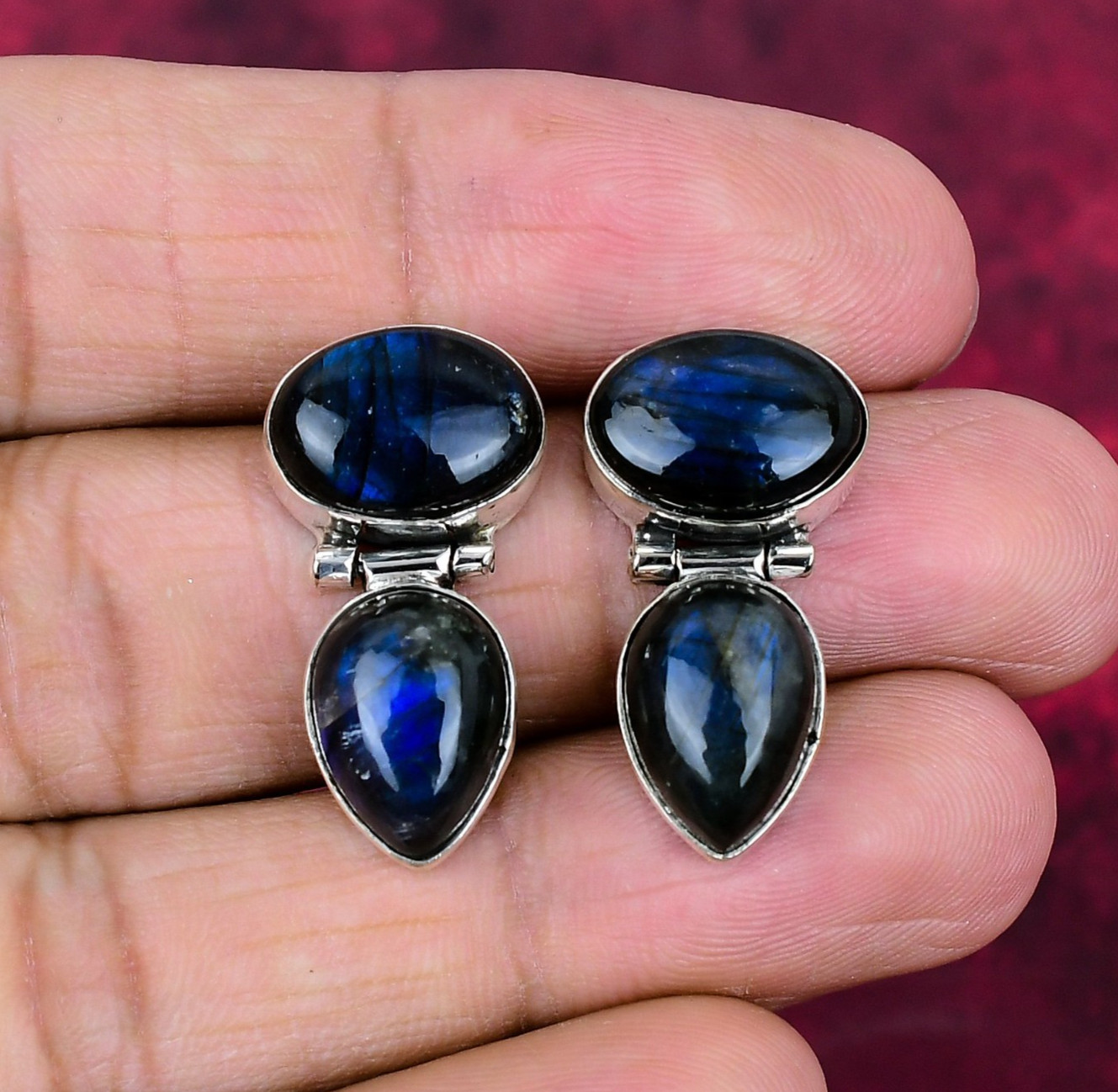 Labradorite Gemstones Handmade 925 Sterling Silver Everyday Jewelry Earrings