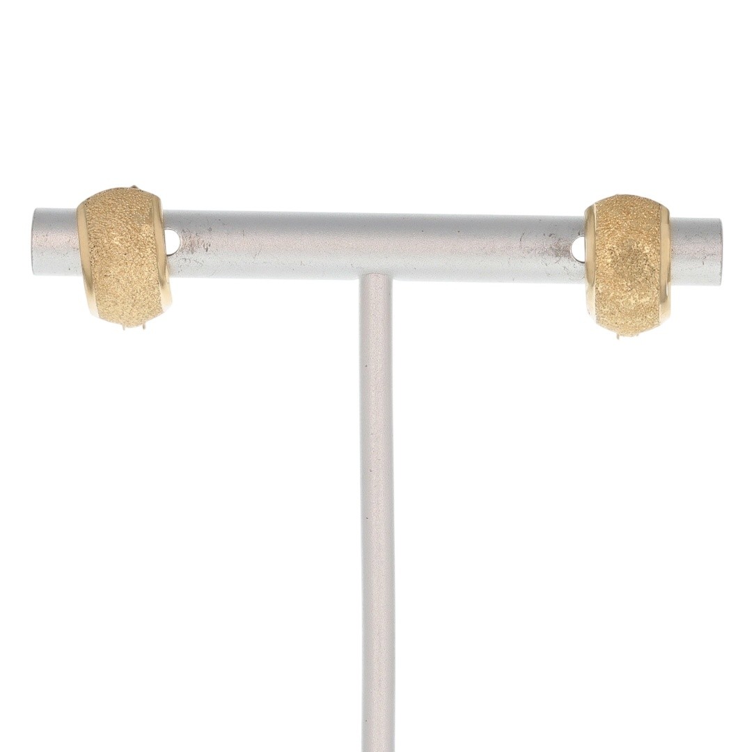 13mm Textured Huggie Hinged Hoop Pair Earrings 18k Yellow Gold 1.36 Grams