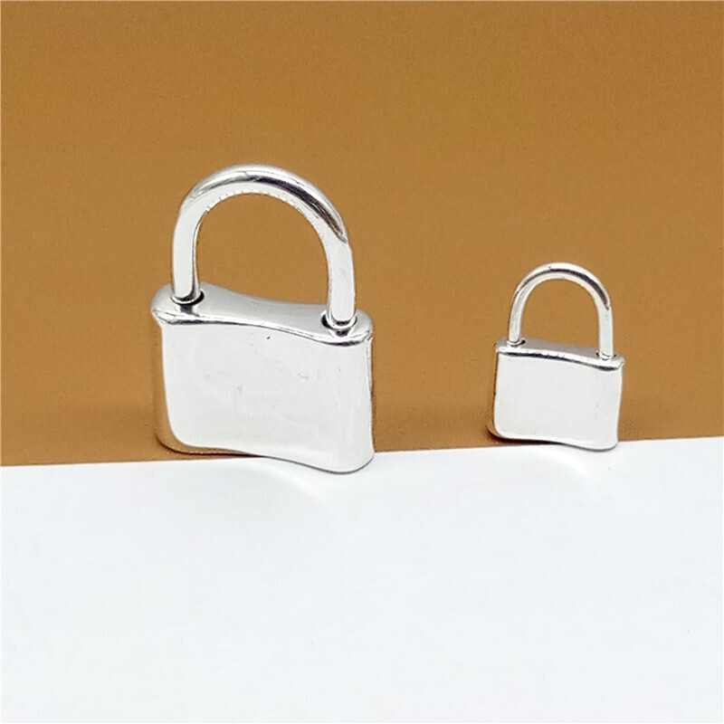 925 Sterling Silver Padlock Charm Lock Pendant Clasp Can Be Opened for Necklace