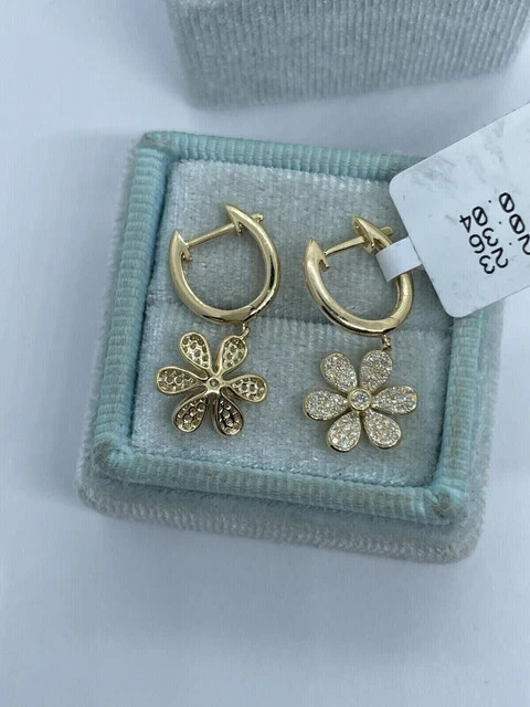 2Ct Lab Created Diamond Round Cut Drop & Dangle Earrings 14K Yellow Gold Plated