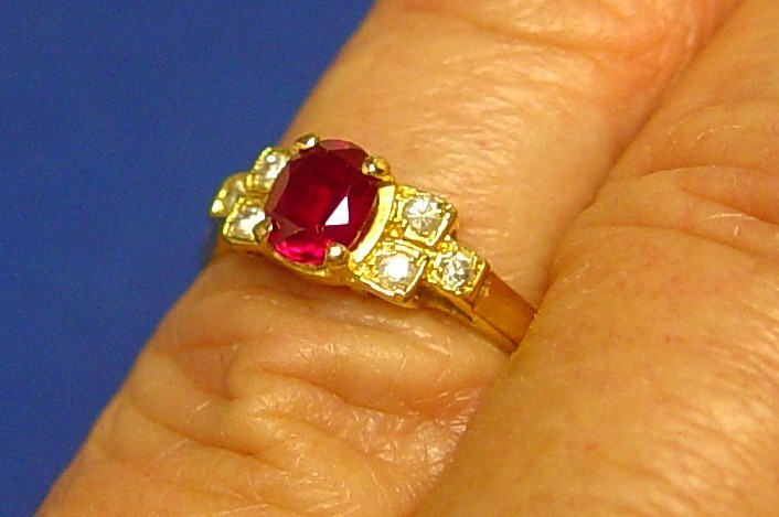 Petite Natural Ruby ring 0.58 CT Excellent GEM SZ 5.5 14K Solid Gold STELLAR !!