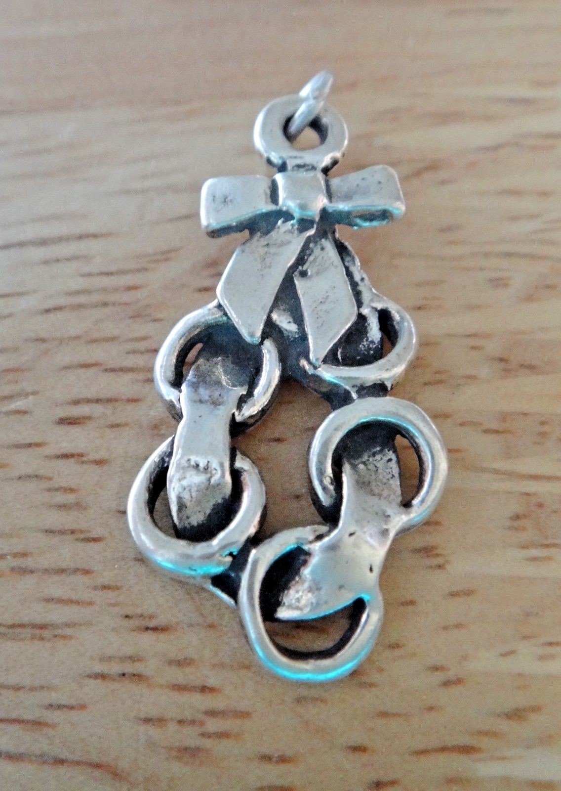 Sterling Silver 12 Days of Christmas 5th 5 Golden Rings 26x14mm 2.7g Charm