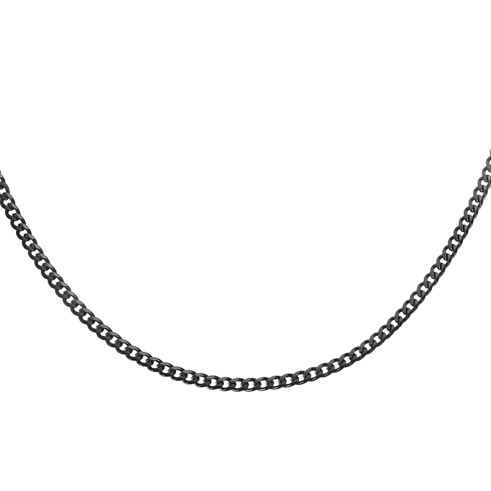 Mens Chains Necklaces 3.5mm 18 Inch Long Stainless Steel Chain Necklace, Black