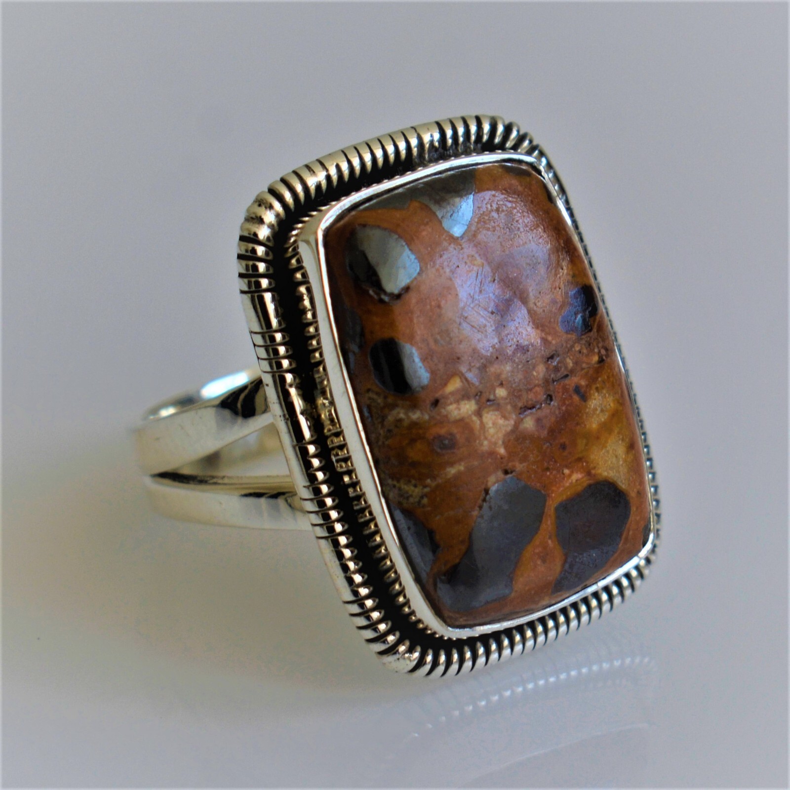 BAUXITE NATURAL GEMSTONE 925 SOLID STERLING SILVER HANDMADE JEWELRY RING 3 TO 12
